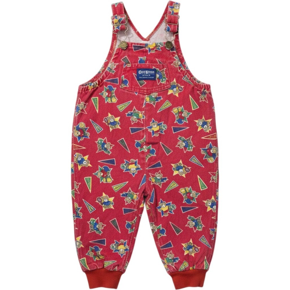 Vintage 90s OshKosh B'gosh Overalls 24M Teddy Bear Sports Corduroy Vestbak USA